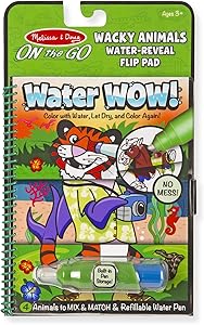 Melissa & Doug On the Go Water Wow! Reusable Water-Reveal Flip Pad - Wacky Animals