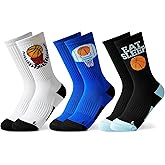 Moyel Sports Socks for Boys Kids 8-12 12-14 Athletic Socks for Kids Crew Socks for Boys Baseball Gifts