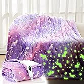 40"x60" Unicorn Kids Heated Blanket Glow in The Dark Toddler Girl Upgraded Version Children Heating Electric Birthday Winter Gift with 10 Levels & 8 Hours Auto off Etl Certified Machine Washable