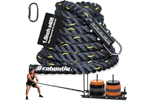 Brobantle Weight Sled Pulling Rope 15FT/20FT/30FT/40FT, Trainer Physical Training Strength Rope for Workout Sled,Tire Pulling