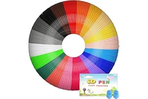 YEETIN 3D Pen Filament Refills 20 Colors, 13 ft per Color Total 260 ft, 1.75 mm Filament Compatible with SCRIB3D MYNT3D 3D Pen Comes with 2 Finger Caps & 3D Pen Template Book [3D Pen NOT Include]