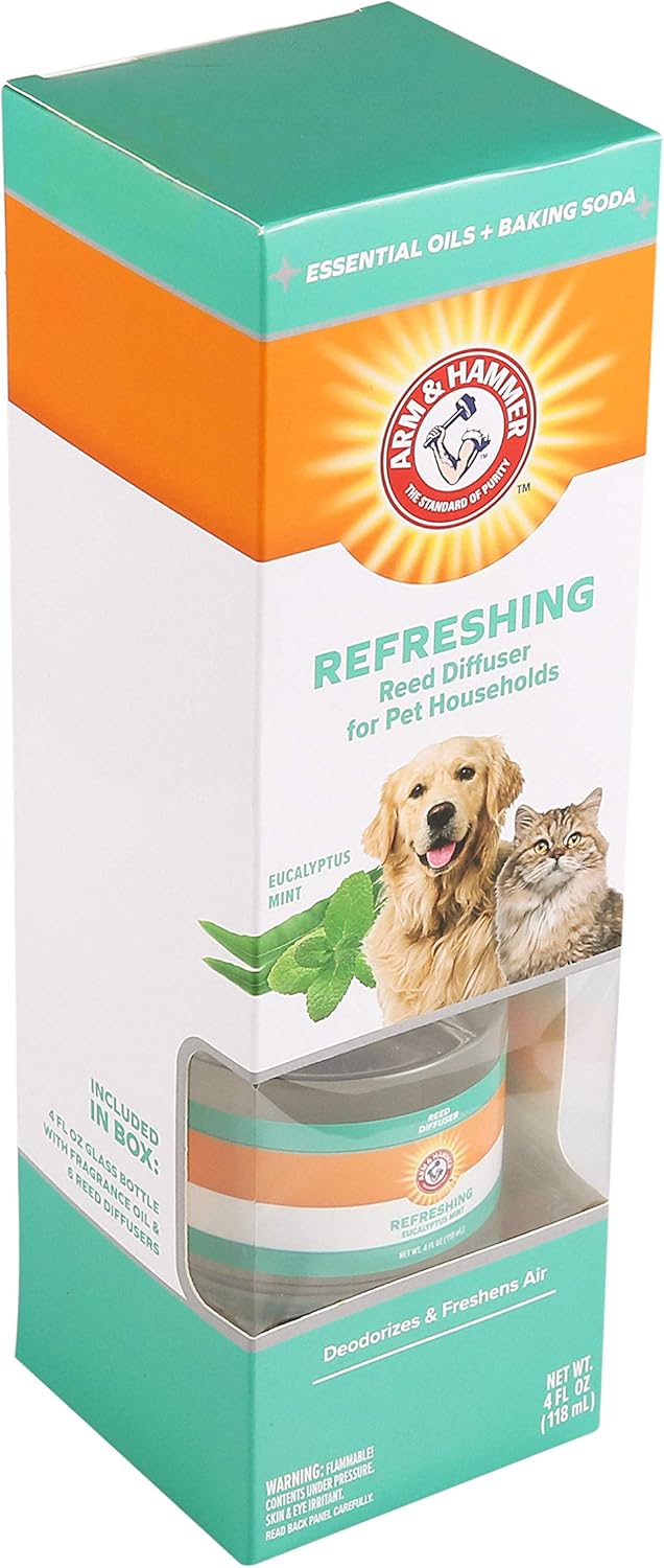 Arm & Hammer Air Care Refreshing Reed Diffuser, Eucalyptus Mint