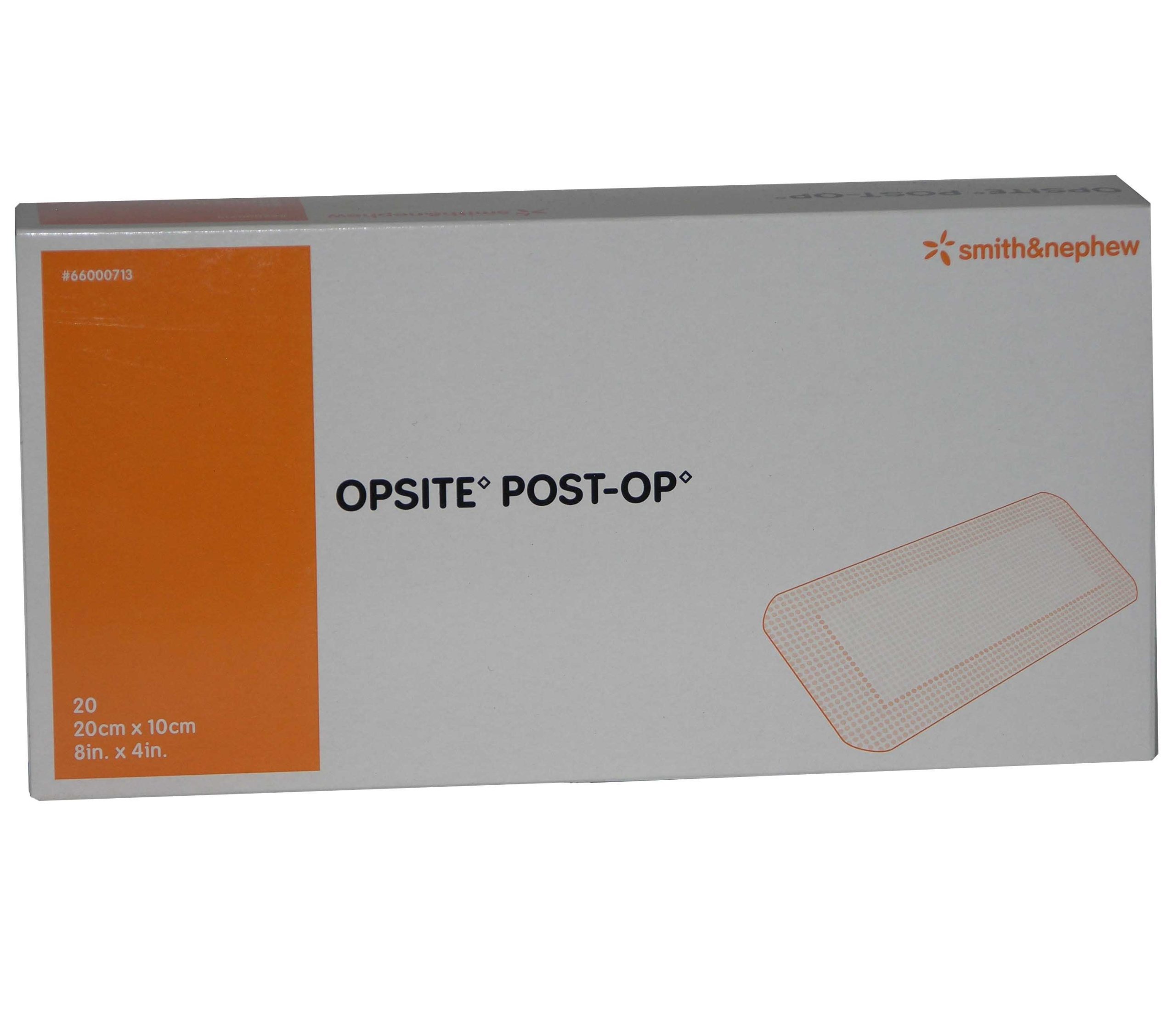 Smith & Nephew SJ66000713 Opsite Post-Op Dressing with Pad, 20cm x 10cm, Pack of 20