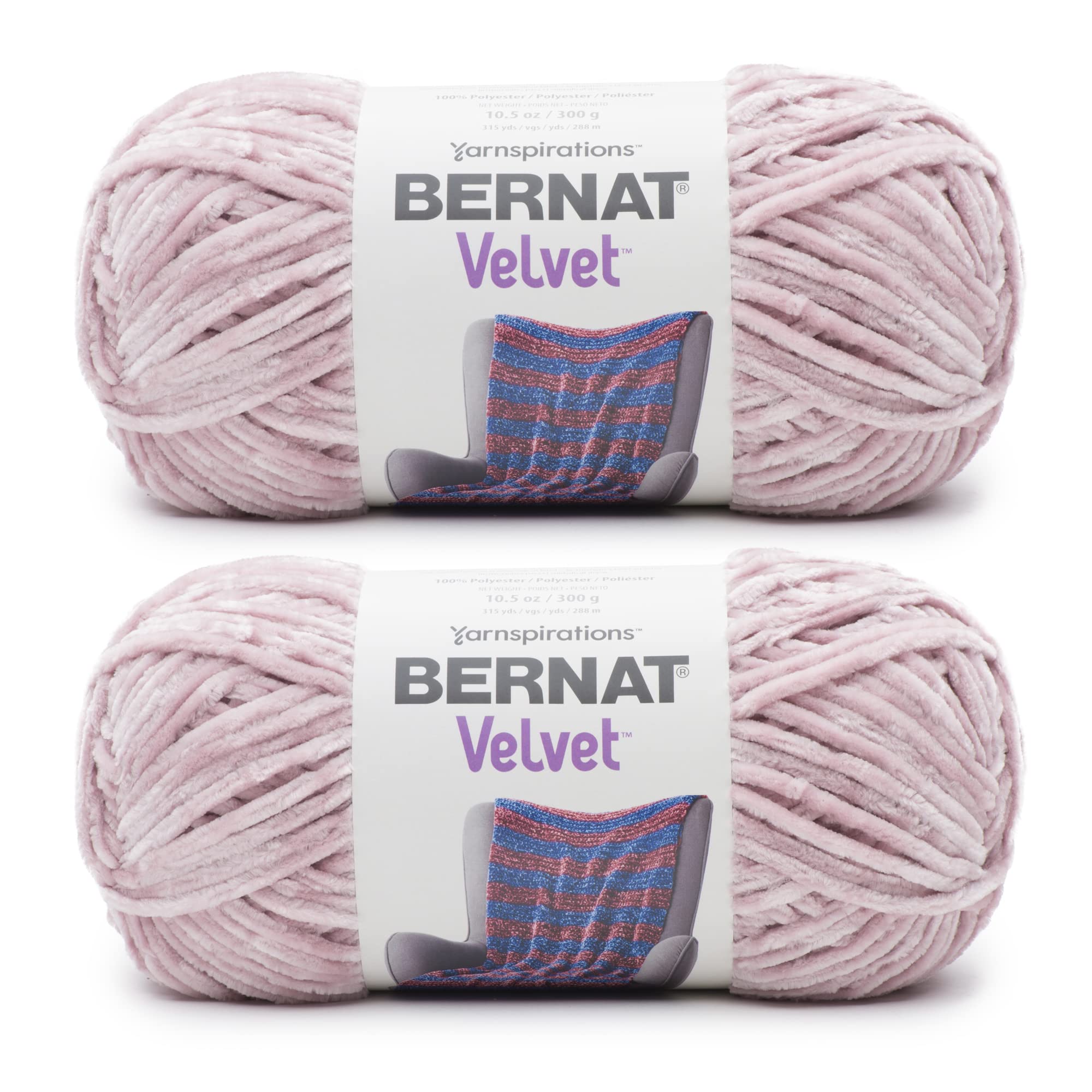 Bernat Velvet Smokey Violet Yarn - 2 Pack of 300g/10.5oz - Polyester - 5 Bulky - 315 Yards - Knitting/Crochet — image 1