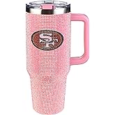 The Memory Company Officially Licensed NFL Game Day Tumbler - 40oz Stainless Steel Double-Wall Insulated Team Color Bling Cup with Team Logo, NFL Licensed Sports Travel Mug with Lid & Straw