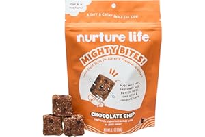 Nurture Life Mighty Bites, Chocolate Chip, 1 Pack, Healthy Snacks for Kids & Toddlers Made with Oats, Chia Seeds, Dates, Chocolate Chips, Sunflower Seed Butter Plant Based, High Fiber, Low Sugar Snack