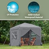 VonHaus Pop Up Gazebo 2.5x2.5m with Sides Heavy Duty Steel Frame Weatherproof view 2