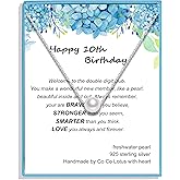 10th Birthday Gifts for Girls, Pearl necklace with 6mm Freshwater Cultured Pearl and S925 Sterling Silver Adjustable Cable Chain, Gifts for Teenage Girls