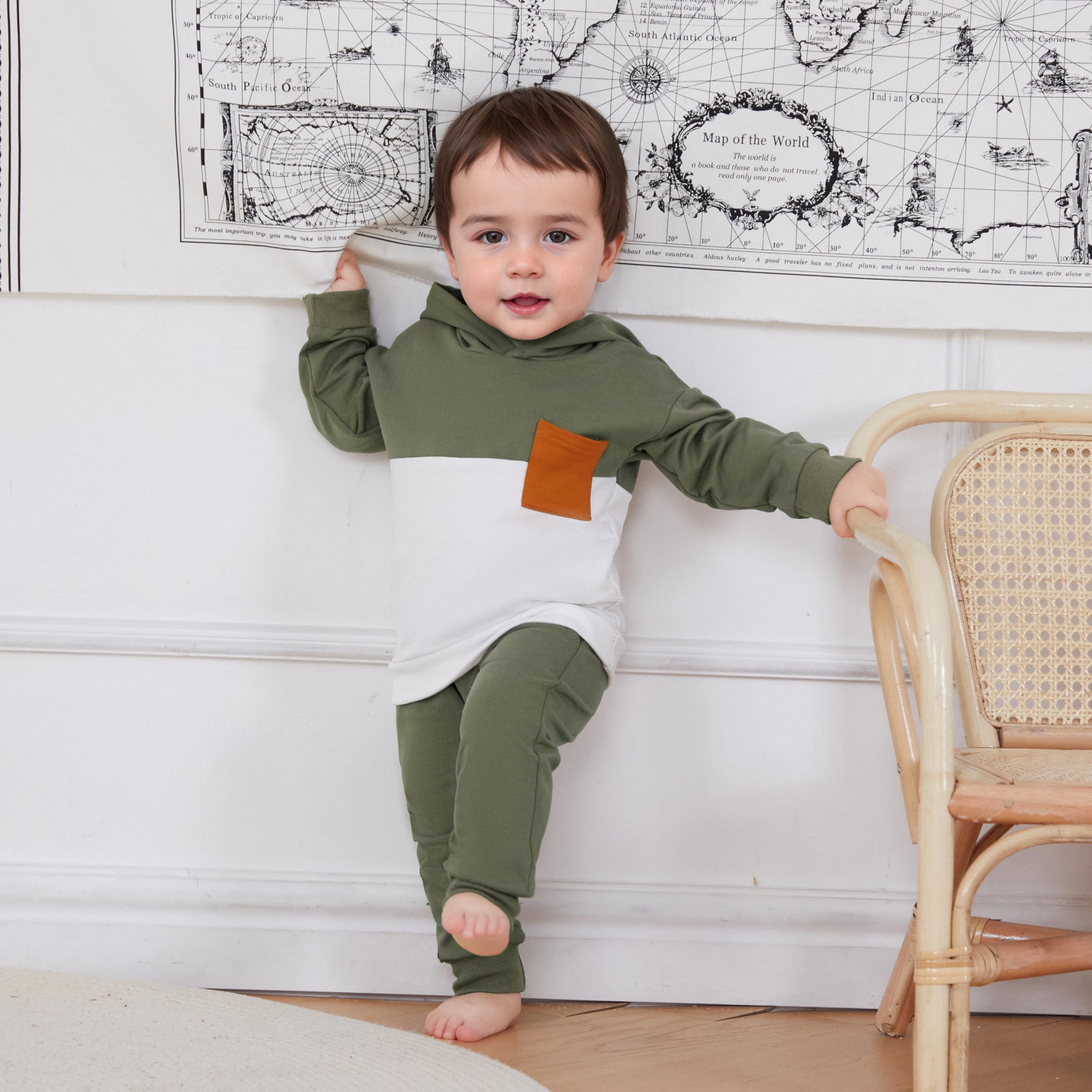 LIOMENGZI Infant Baby Boy Fall Winter Clothes Outfits Hooded Long Sweatshirt Pants Set Toddler Clothes 6 12 18 24 Months 2T