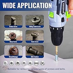 WORKPRO 6PCS Stripped Screw Extractor Set, Titanium