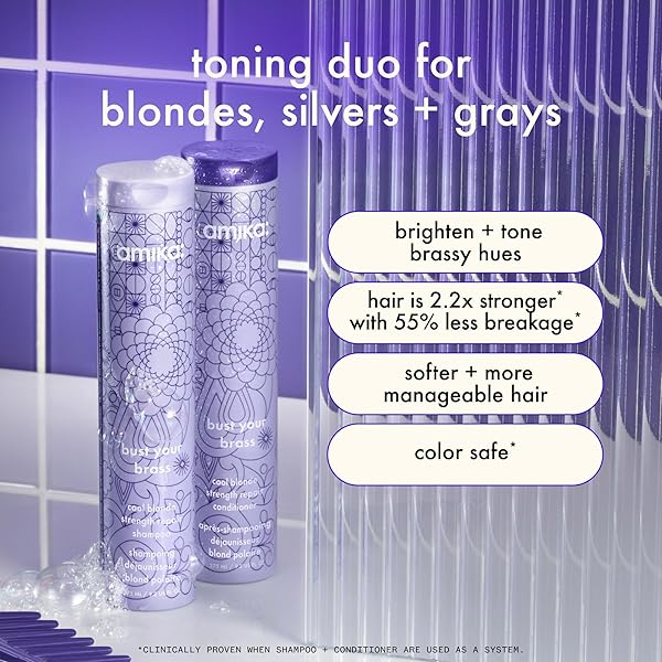 AMIKA BUST YOUR BRASS COOL BLONDE STRENGTH REPAIR CONDITIONER, 500ML