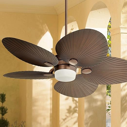 52 Casa Breeze Tropical Outdoor Ceiling Fan With Light Led Remote