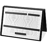 Flutesan 1 Pcs Knitting Pattern Holder, Fold up Cross Stitch Knitting Chart Keeper with Replacement Magnets, Magnetic Cross Stitch Accessories (Folded Size 6.1 x 9 Inch,Black)