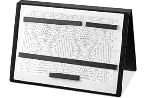 Flutesan Knitting Pattern Holder Fold up Cross Stitch Knitting Chart Keeper with 4 Replacement Magnets Magnetic Cross Stitch Accessories and Supplies for Crochet, 13.2 x 9 Inch(Black)