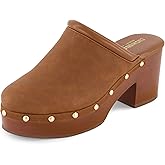 CUSHIONAIRE Women's Guest Faux Wood Clog with Memory Foam Padding, Wide Widths Available