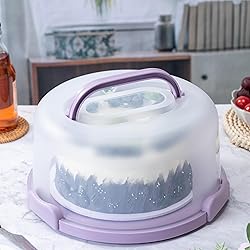 SETLUX 10in Plastic Cake Carrier with Handle, Round