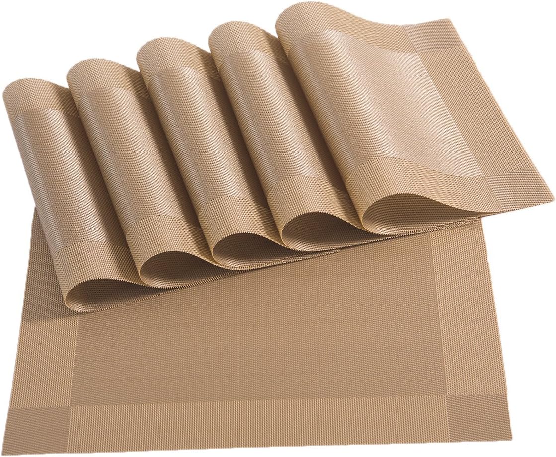 Placemats,Placemats for Dining Table,Heat-Resistant Placemats, Stain Resistant Washable PVC Table Mats,Kitchen Table mats