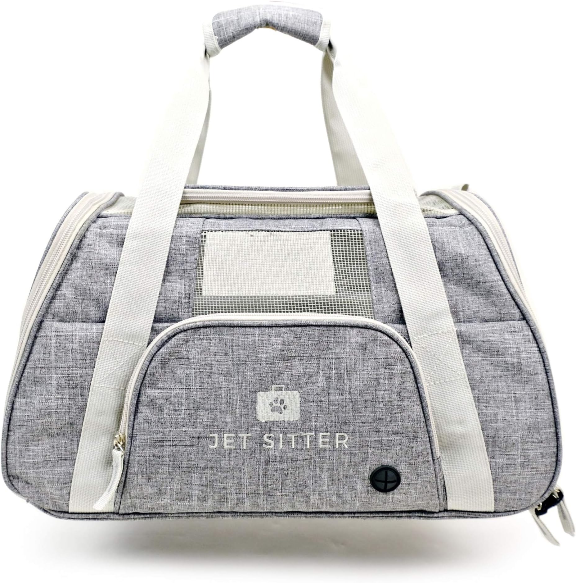 Jet Sitter Super Fly V4 Airline Approved Travel Dog Cat Pet Carrier for Airplane Under Seat (Fancy Gray)