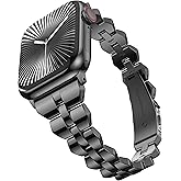 GELISHI Thin Slim Band Compatible with Apple Watch Band 41mm 40mm 38mm 42mm 44mm 45mm 46mm Women, Stainless Steel Band Metal Wristband for Watch SE/Series 10 9 8 7 6 5 4 3 2 1