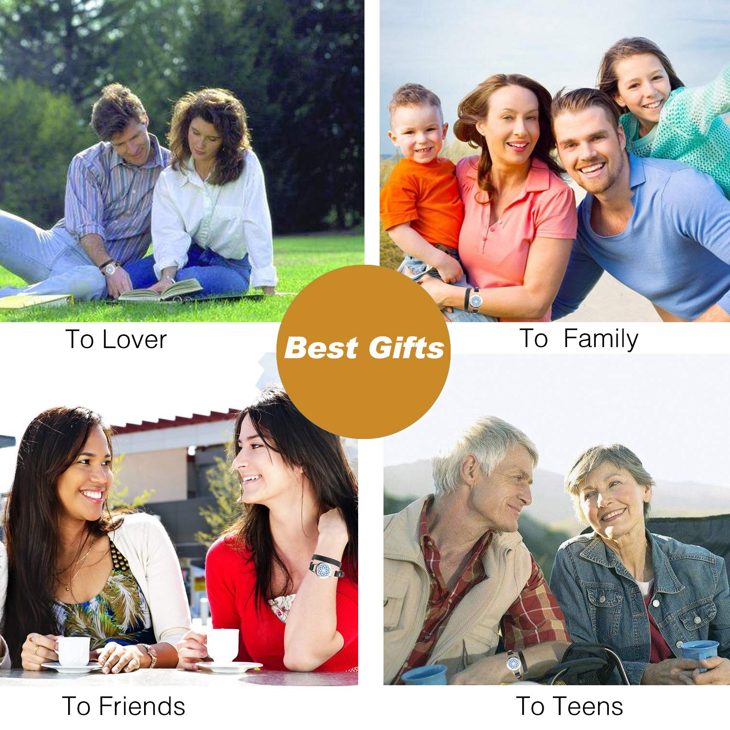 Aromatherapy Essential Oil Diffuser Bracelet Stainless Steel Adjustable Leather Band Charm Bracelet Jewelry Sets with 8 Scent Pads for Boys Girls, Sunflower