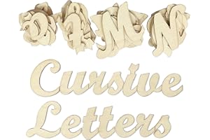 CREGUGUA 3 Inch 284 Pieces Wooden Letters Unfinished Wood Letters for Crafts Cursive Alphabets with Extras