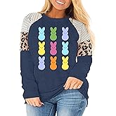 Womens Easter Shirt Plus Size Bunny Rabbit Graphic Tees Happy Easter Bunny Tops Funny Spring Shirts