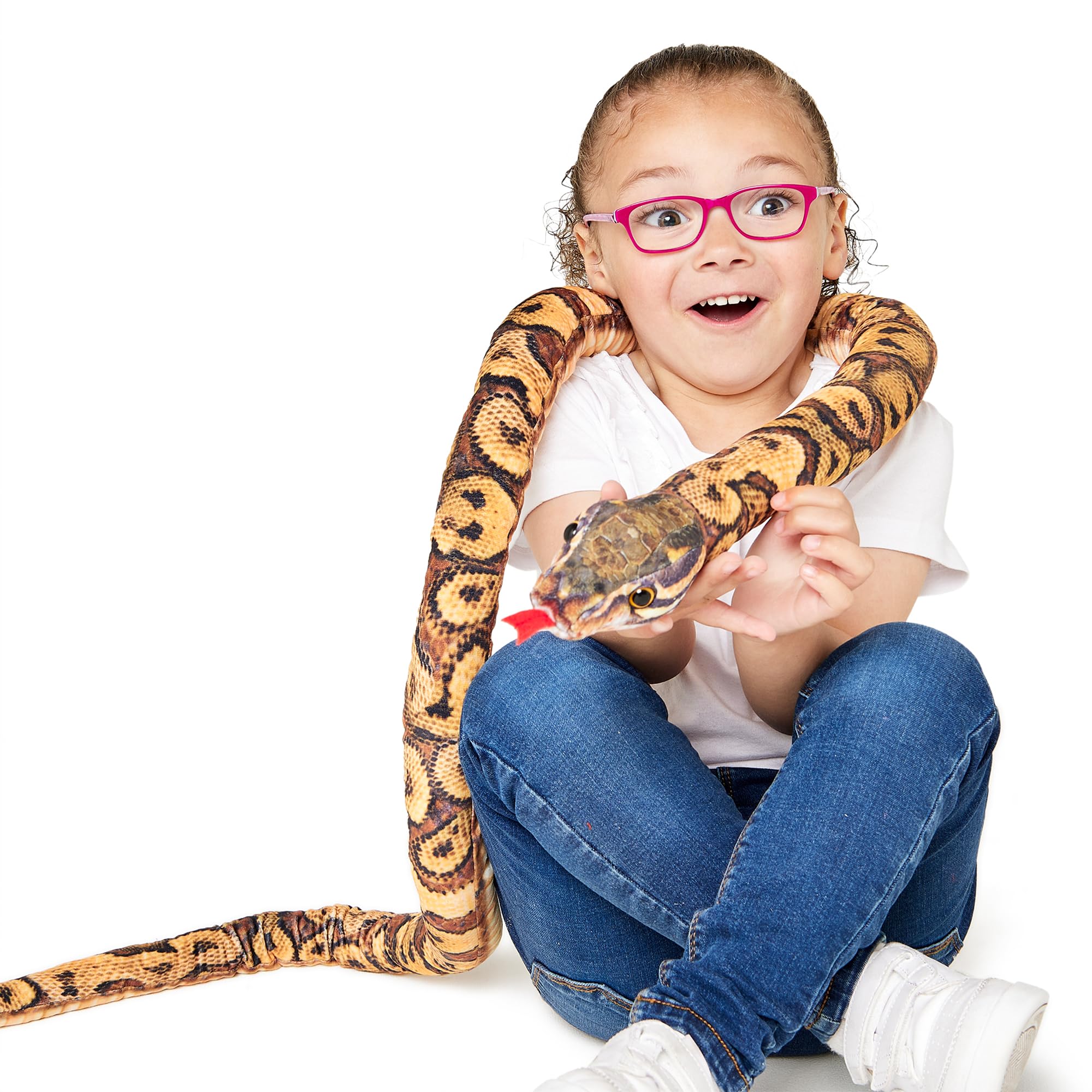 Zappi Co Kids Stuffed Soft Cuddly Plush Snake Toy-Part of Safari Animals Collection, Perfect for Kids (180 cm Length)(Burmese Python) — image 1