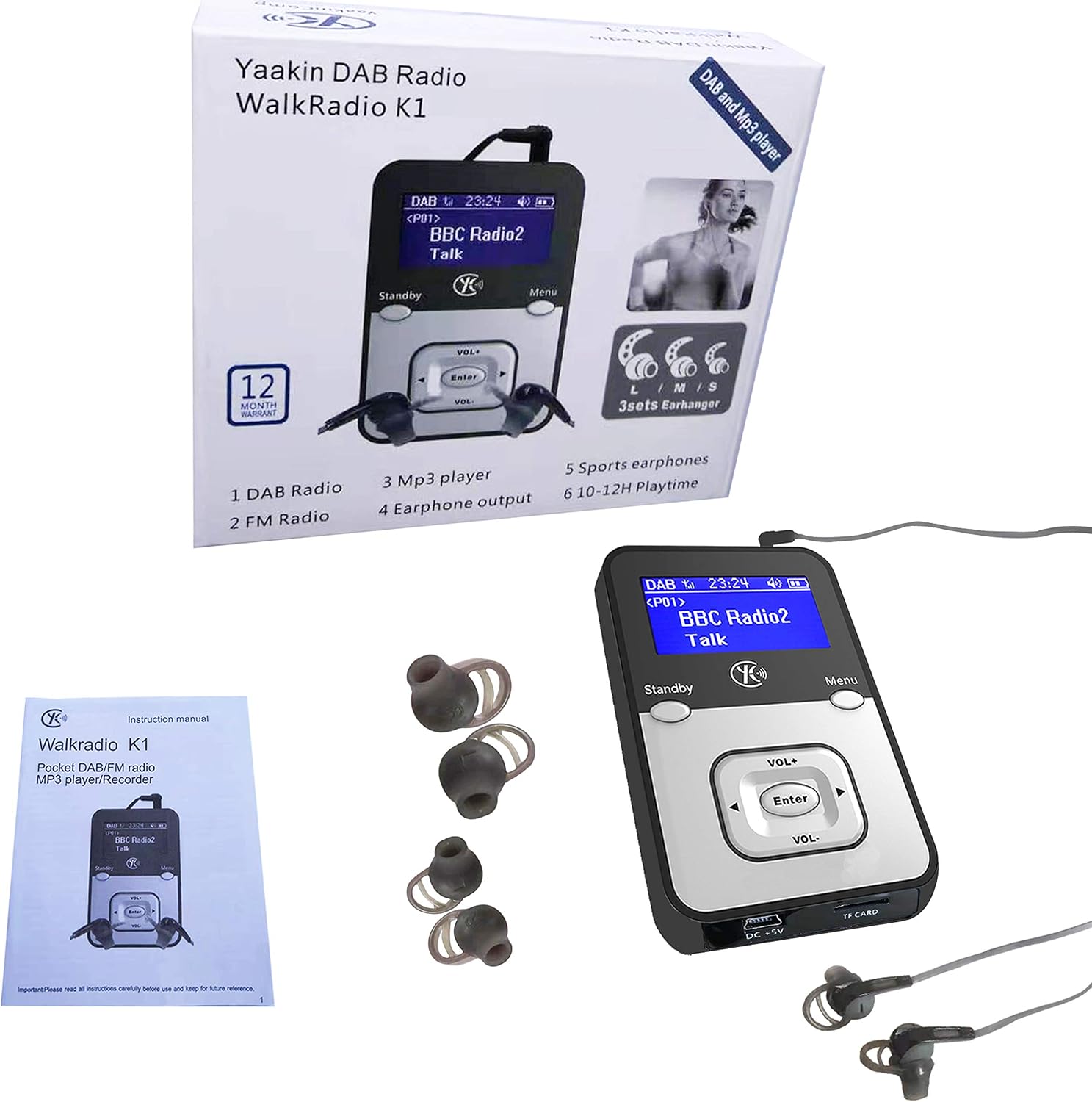 Yaakin K1 Personal Digital DAB+ & FM Radio, MP3 Player, SD Card Recordable, Rechargeable Battery - Image 5