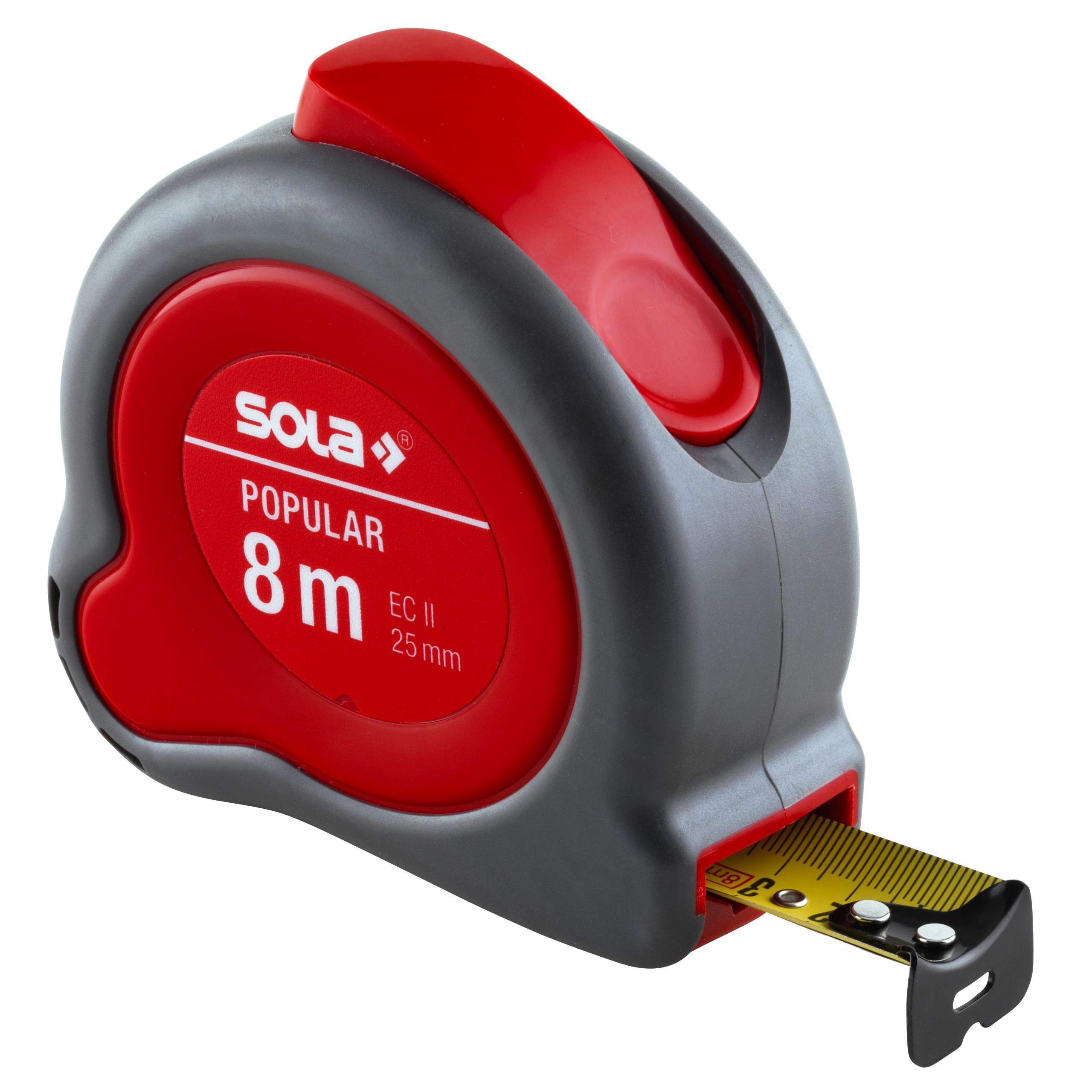 Sola PP 8 8 m "Popular" Tape Measure - Red/Grey