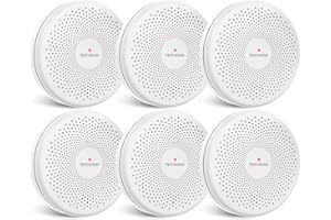 6 Pack Smoke and Carbon Monoxide Detectors, HATHEPHS 10-Year Battery Dual Sensor Smoke and CO Alarm with Large Test/Silence Button, Two Installation Ways