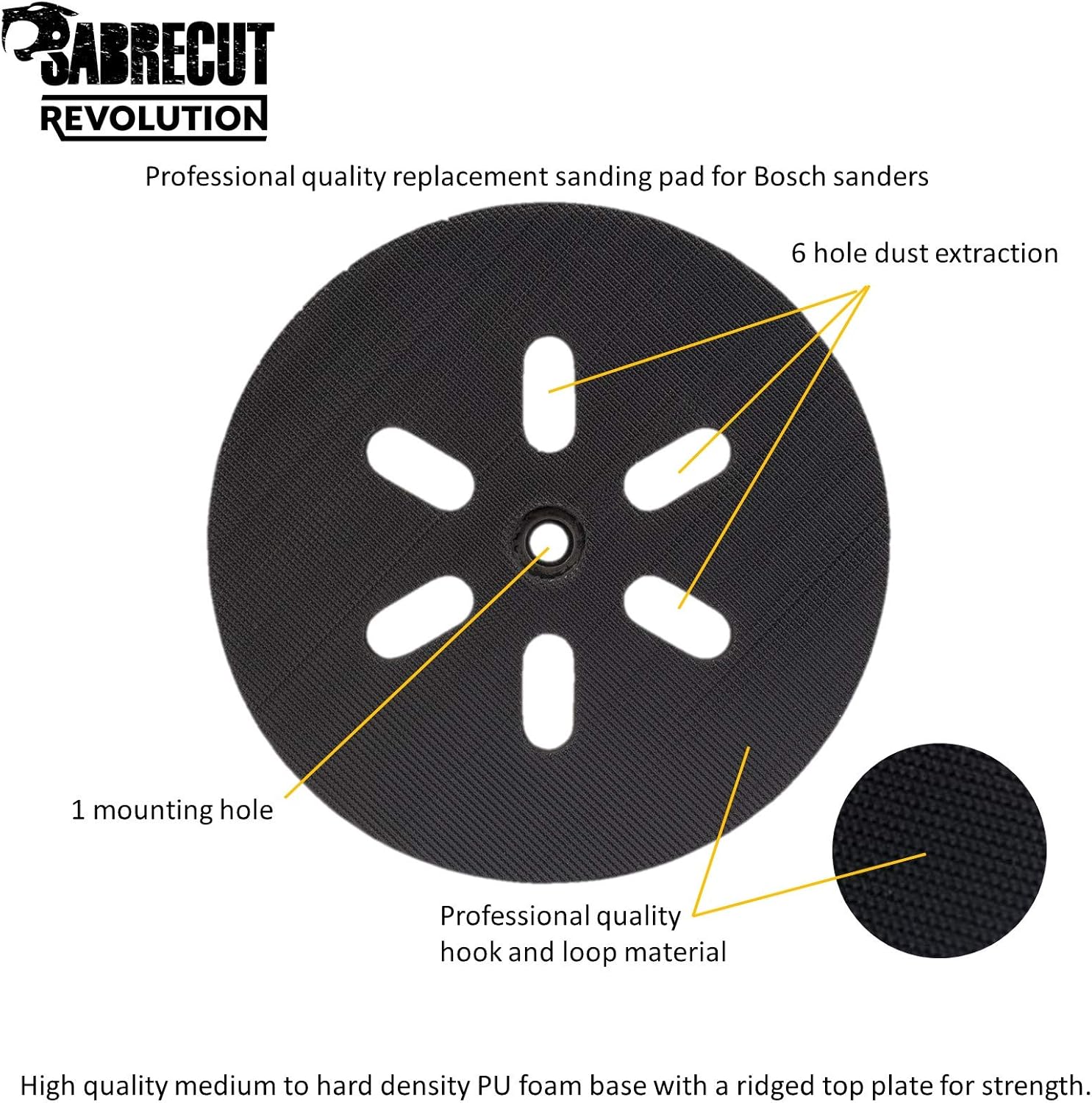 NEUF 6 150MM Crochet Boucle Ponceuse Orbitale Soutien Patin 17 Trous For BO6030 EUR 21,79
