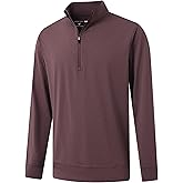 MICHEL ROUEN Quarter Zip Pullover Men Lightweight Dry Fit Mock Neck Midlayer Soft Sport 1/4 Zip Pullover Mens Heather Sweater