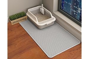 HCY&WLD Cat Litter Mat, 45x26 Inch Extra Large&Long Double Layer Cat Litter Box Mat, EVA Non-Slip, Waterproof Urine Proof Cat