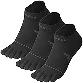 VWELL Toe Socks for Men and Women COOLMAX Five Finger Socks Athletic Running socks Sport Ankle Toe socks (3Pairs)