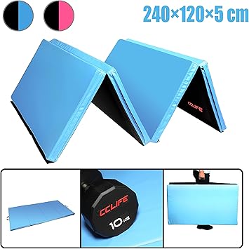 Cclife Bleu Ciel Noir Tapis De Gymnastique Epais Matelas