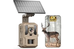 Misstech 4K UHD Solar Trail Camera for Game & Wildlife Monitoring - 0.1s Motion Trigger to Capture Fast Animals, 64MP/4K Clea