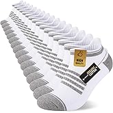 COOVAN Mens Ankle Socks 8 Pairs Cotton Cushioned Breathable Athletic Tab Running Anti-Blister Sports Socks