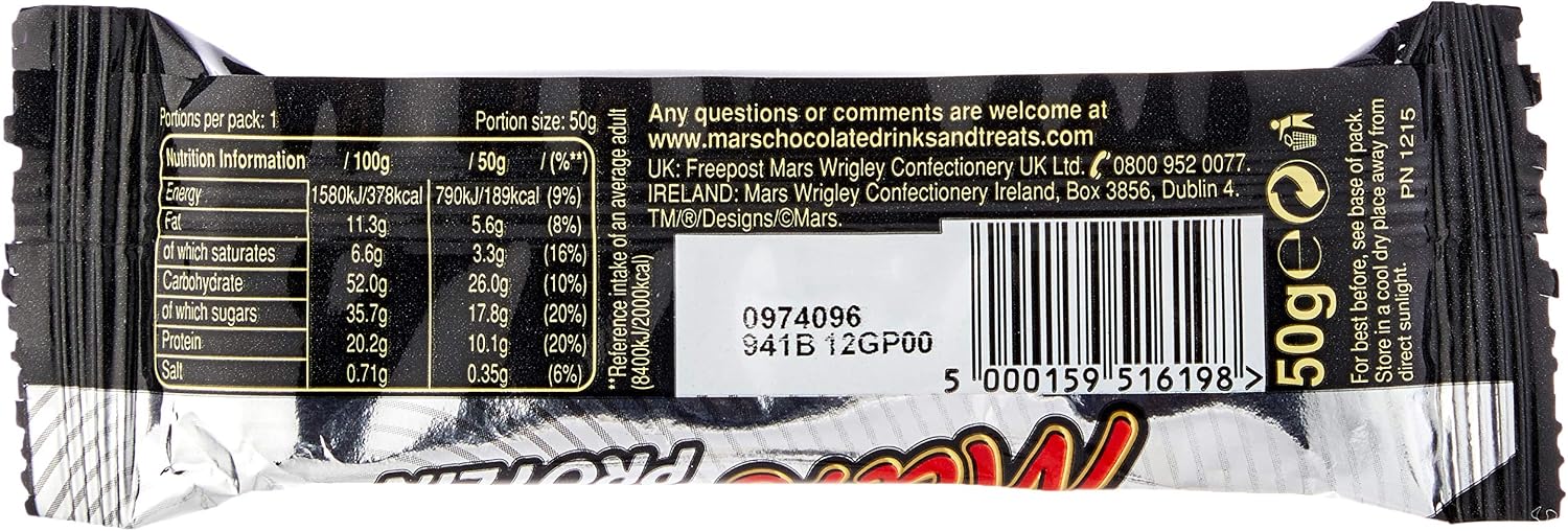 Mars Protein Bar, Chocolate, High Protein Snacks, 18 Bars of 50g, 50 g (Pack of 18) - Image 3