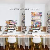 New brothread 60 Spools Wooden Thread Rack Organizer with Hanging Hooks view 6