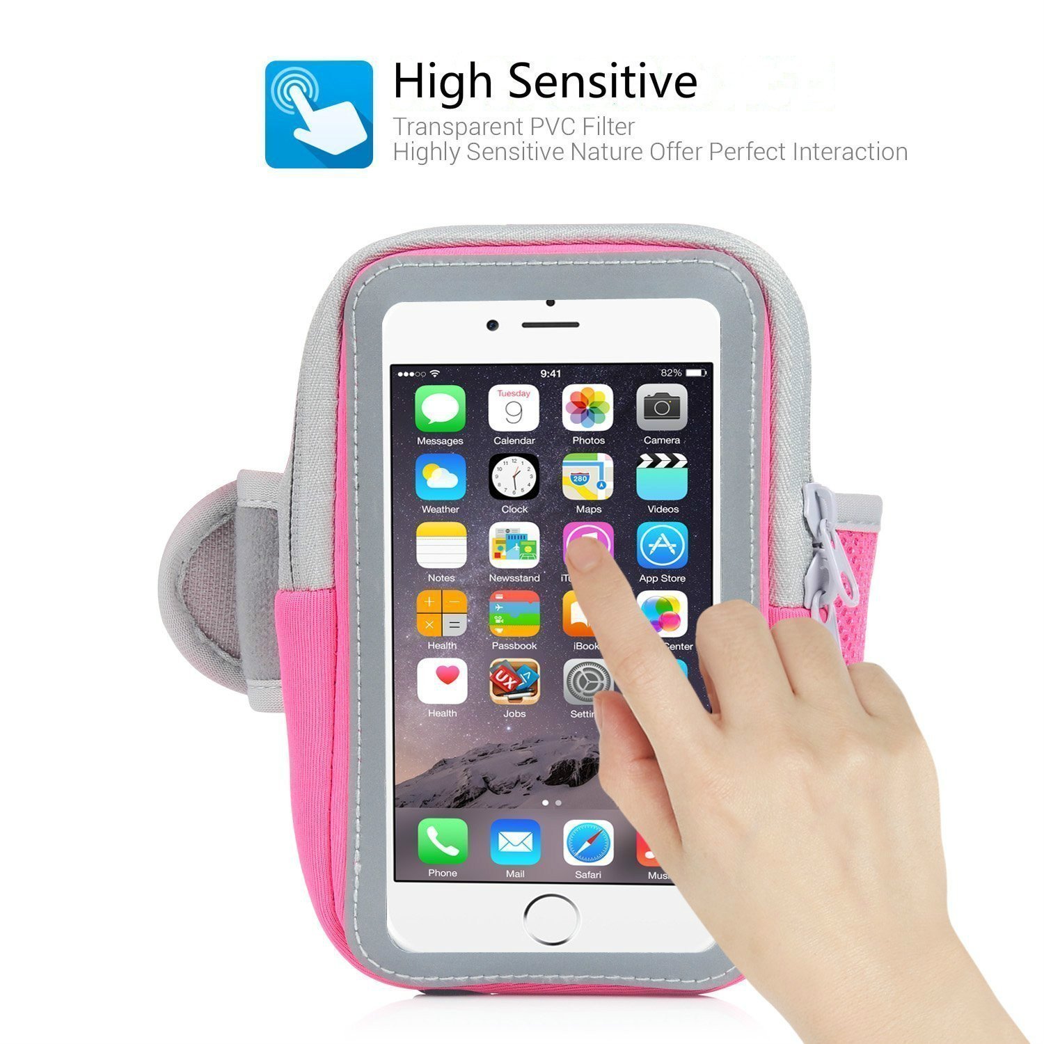 Sports Armband,Firstbuy GYM Fitness Phone case Sweatproof Running Armband For Outdoor Sports,Key Holder,Wallet Card Slot,Fit for iPhone7Plus/7/6sPlus /6Plus/Samsung Galaxy S6/S7 Edge,Up To 5.5 Inch