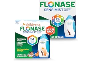Flonase Sensimist Allergy Relief Nasal Spray for Adults and Kids - 120 Sprays Total (2 Bottles of 60 Sprays Each)