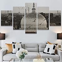 SIGNWIN 5 Panel Canvas Wall Art Modern Art Birds Bohemian Expressive Group Multicolor Photography for Home Decorations Ready to Hang - 60