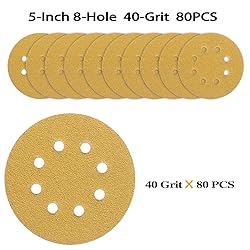 POTUINOM 80PCS 5 Inch 8 Hole Sanding Discs 40