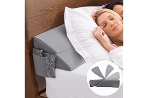 Limthe Twin Bed Wedge Pillow Stopper,Bed Gap Filler (0-7"),Headboard Pillow,Mattress Gap Cover,Adjustable Foam Wedge Pillow Fill Gap Between Headboard/Wall and Mattress, (Grey 39"x10"x6")