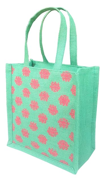 Urban Jhola Unisex Jute Lunch Bag (Sea Green)
