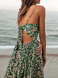CUPSHE Women's Floral Print V Neck Sleeveless Long