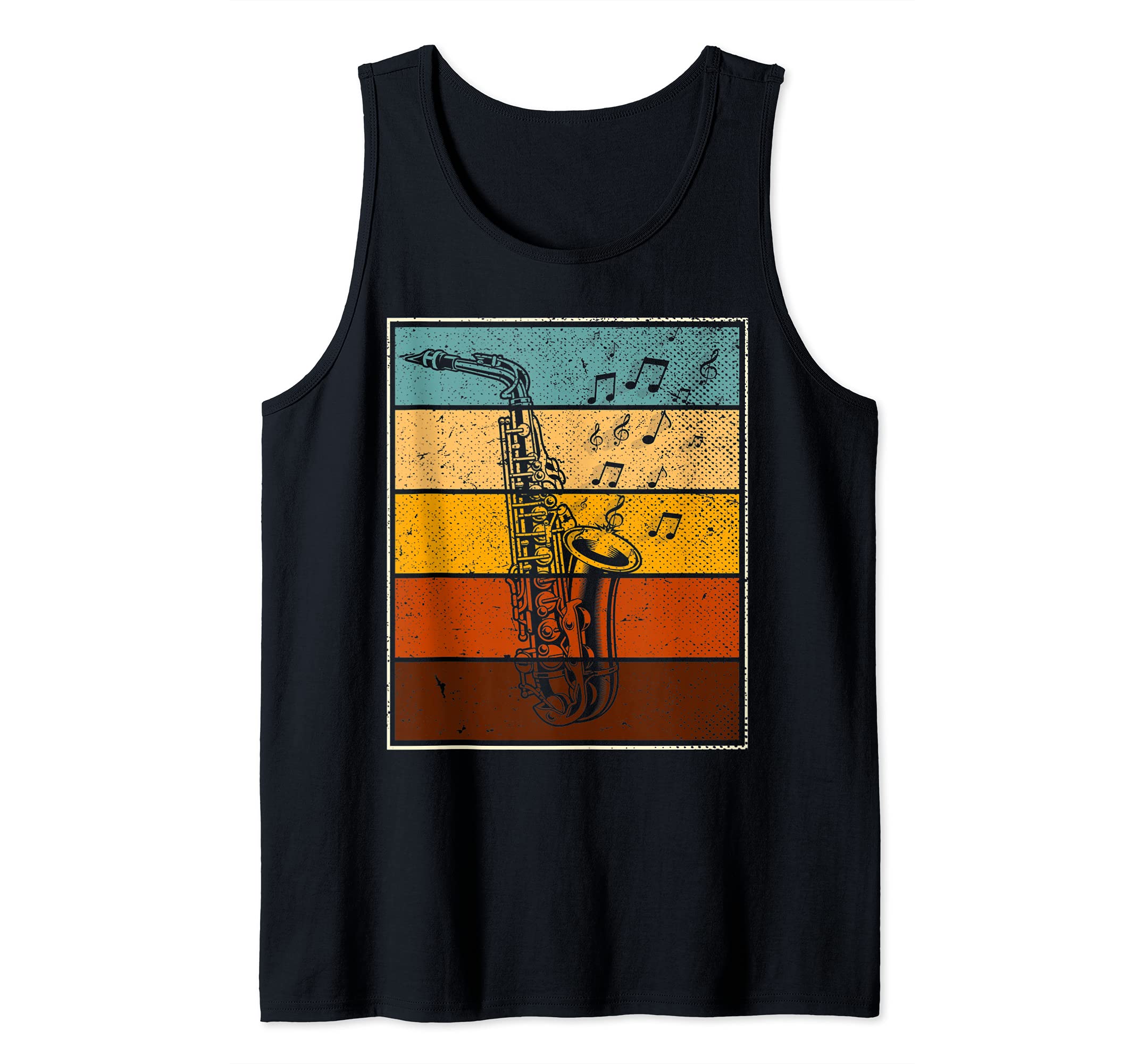Jazz Musical Instrument Saxophonist Retro Saxophone Tank Top