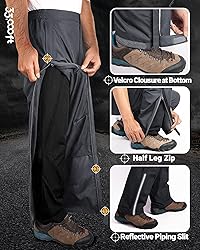 33,000ft Men's Rain Pants Full Zip Waterproof Pants