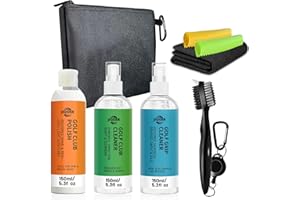 Golf Club Cleaning Kit – Grip & Shaft Cleaner, Polish, Brushes & Towels – Complete Golf Club Care Kit for Irons, Drivers, Put