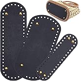 PH PandaHall Leather Purse Bottom for Crochet, 3 Sizes Black Bag Bottoms Oval Knitting Crochet Bags Bottom Shaper Cushion Base with Holes for DIY Crochet Bag Shoulder Bags Purse Making